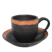 Charcoal Peach Saucer Set handmade African product at Naskia Handmade