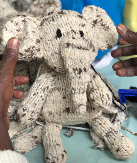 Handspun Elephant Baby Toy handmade African product at Naskia Handmade