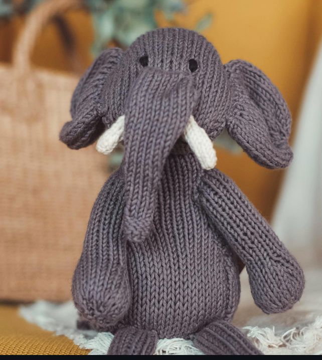 Handspun Elephant Baby Toy view